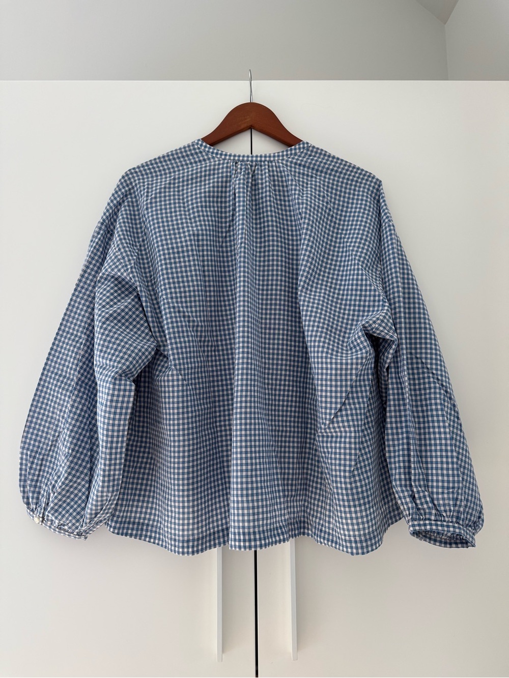 NWOT Dôen - Jane Blouse Blue Gingham - Picture 2 of 5